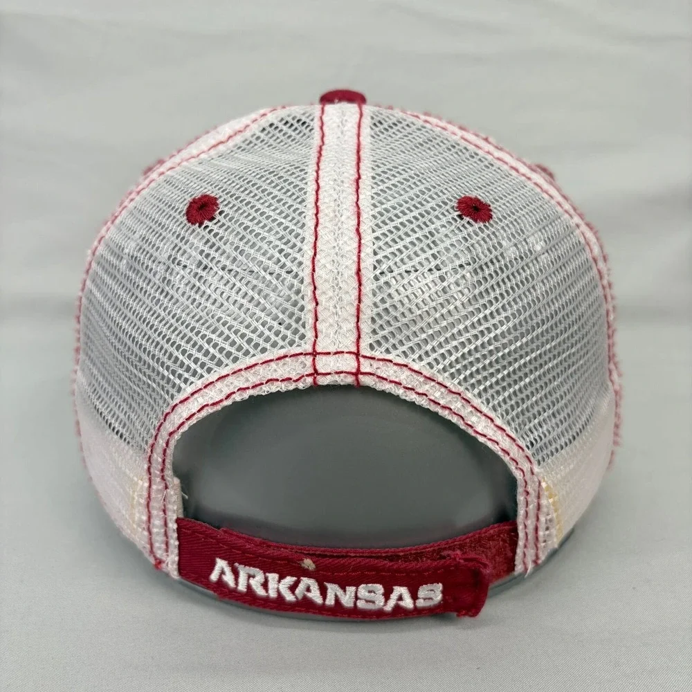Tailgaten Gear Arkansas Razorbacks Trucker Hat Mens OSFM Red White Mesh Cap